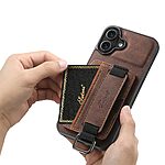 Θήκη iPhone 17 - SUTENI H13 - Πλάτη από Συνθετικό Δέρμα (PU) με TPU - Καφέ - Wallet/Stand - Εικόνα 5