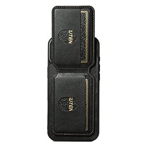 Θήκη iPhone 17 - SUTENI H02 - Πλάτη από Συνθετικό Δέρμα (PU) με TPU - Μαύρο - Wallet/Stand - Εικόνα 2