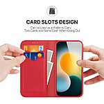 Θήκη iPhone 17 - DUX DUCIS Hivo Series - Flip Πορτοφόλι από Αυθεντικό Δέρμα - Κόκκινο - RFID/Wallet/Stand - Εικόνα 3