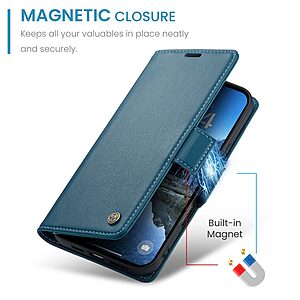 Θήκη iPhone 17 - CASEME 023 - Flip Πορτοφόλι από Συνθετικό Δέρμα (PU) με TPU - Μπλε - RFID/Wallet/Stand - Εικόνα 2