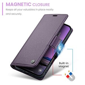 Θήκη iPhone 17 - CASEME 023 - Flip Πορτοφόλι από Συνθετικό Δέρμα (PU) με TPU - Μωβ - RFID/Wallet/Stand - Εικόνα 2