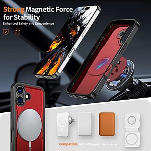 Θήκη iPhone 17 - OEM - Σκληρή Θήκη PC+TPU - Κόκκινο - MagSafe/Stand - Εικόνα 2