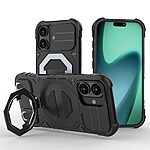 Θήκη iPhone 17 - OEM - Σκληρή Θήκη PC+TPU - Μαύρο - MagSafe/Stand/Λουράκι