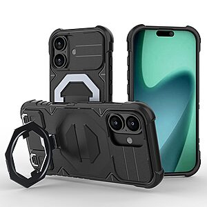 Θήκη iPhone 17 - OEM - Σκληρή Θήκη PC+TPU - Μαύρο - MagSafe/Stand/Λουράκι