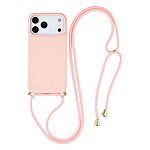 Θήκη iPhone 17 Pro - OEM - Πλάτη από Βιοδιασπώμενο Σιτάρι με TPU - Ροζ - Λουράκι