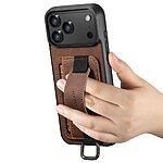 Θήκη iPhone 17 Pro - SUTENI H13 - Πλάτη από Συνθετικό Δέρμα (PU) με PC - Καφέ - Wallet/Stand - Εικόνα 3