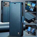 Θήκη iPhone 17 Pro - CASEME 023 - Flip Πορτοφόλι από Συνθετικό Δέρμα (PU) - Μπλε - RFID/Wallet/Stand - Εικόνα 7