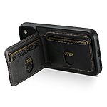 Θήκη iPhone 17 Pro - SUTENI H02 - Πλάτη από Συνθετικό Δέρμα (PU) με TPU - Μαύρο - Wallet/Stand - Εικόνα 5