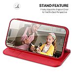 Θήκη iPhone 17 Pro Max - DUX DUCIS Hivo Series - Flip Πορτοφόλι από Αυθεντικό Δέρμα - Κόκκινο - RFID/Wallet/Stand - Εικόνα 7