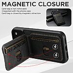 Θήκη iPhone 17 Pro Max - SUTENI H02 - Πλάτη από Συνθετικό Δέρμα (PU) με TPU - Μαύρο - Wallet/Stand - Εικόνα 7