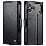 Θήκη iPhone 17 Pro Max - CASEME 023 - Flip Πορτοφόλι από Συνθετικό Δέρμα (PU) - Μαύρο - RFID/Wallet/Stand