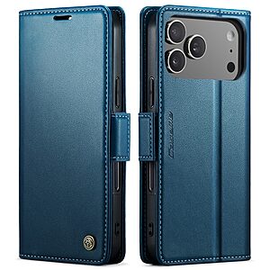 Θήκη iPhone 17 Pro Max - CASEME 023 - Flip Πορτοφόλι από Συνθετικό Δέρμα (PU) με TPU - Μπλε - RFID/Wallet/Stand