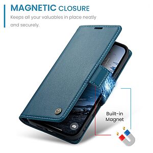 Θήκη iPhone 17 Pro Max - CASEME 023 - Flip Πορτοφόλι από Συνθετικό Δέρμα (PU) με TPU - Μπλε - RFID/Wallet/Stand - Εικόνα 2