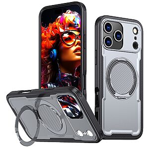 Θήκη iPhone 17 Pro Max - OEM - Σκληρή Θήκη PC+TPU - Γκρι - MagSafe/Stand