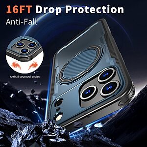 Θήκη iPhone 17 Pro Max - OEM - Σκληρή Θήκη PC+TPU - Μπλε - MagSafe/Stand - Εικόνα 2