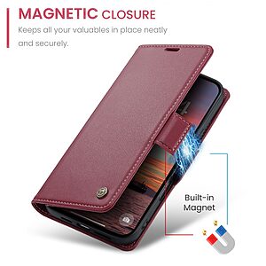 Θήκη iPhone 17 Pro Max - CASEME 023 - Flip Πορτοφόλι από Συνθετικό Δέρμα (PU) - Κόκκινο - RFID/Wallet/Stand - Εικόνα 2