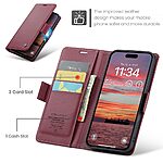 Θήκη iPhone 17 Pro Max - CASEME 023 - Flip Πορτοφόλι από Συνθετικό Δέρμα (PU) - Κόκκινο - RFID/Wallet/Stand - Εικόνα 5