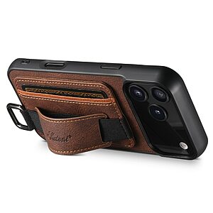 Θήκη iPhone 17 Pro Max - SUTENI H13 - Πλάτη από Συνθετικό Δέρμα (PU) με TPU - Καφέ - Stand/Wallet - Εικόνα 2