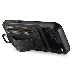 Θήκη iPhone 17 Pro Max - SUTENI H13 - Πλάτη από Συνθετικό Δέρμα (PU) με TPU - Μαύρο - Card Holder/Stand - Εικόνα 2