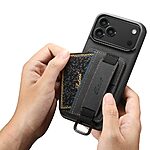 Θήκη iPhone 17 Pro Max - SUTENI H13 - Πλάτη από Συνθετικό Δέρμα (PU) με TPU - Μαύρο - Card Holder/Stand - Εικόνα 4