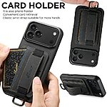 Θήκη iPhone 17 Pro Max - SUTENI H13 - Πλάτη από Συνθετικό Δέρμα (PU) με TPU - Μαύρο - Card Holder/Stand - Εικόνα 7