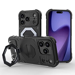 Θήκη iPhone 17 Pro - OEM - Σκληρή Θήκη PC+TPU - Μαύρο - MagSafe/Stand/Λουράκι