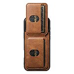 Θήκη iPhone 17 Pro - SUTENI H02 - Πλάτη από Συνθετικό Δέρμα (PU) με TPU - Καφέ - Wallet/Stand - Εικόνα 3