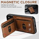 Θήκη iPhone 17 Pro - SUTENI H02 - Πλάτη από Συνθετικό Δέρμα (PU) με TPU - Καφέ - Wallet/Stand - Εικόνα 7