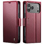 Θήκη iPhone 17 Pro - CASEME 023 - Flip Πορτοφόλι από Συνθετικό Δέρμα (PU) - Κόκκινο - RFID/Wallet/Stand