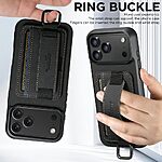 Θήκη iPhone 17 Pro - SUTENI H13 - Πλάτη από Συνθετικό Δέρμα (PU) με TPU - Μαύρο - Wallet/Stand - Εικόνα 8