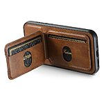 Θήκη iPhone 17 - SUTENI H02 - Πλάτη από Συνθετικό Δέρμα (PU) με TPU - Καφέ - Wallet/Stand - Εικόνα 4