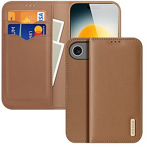 Θήκη iPhone Air - DUX DUCIS Hivo Series - Flip Πορτοφόλι από Αυθεντικό Δέρμα - Καφέ - RFID/Wallet/Stand