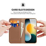 Θήκη iPhone Air - DUX DUCIS Hivo Series - Flip Πορτοφόλι από Αυθεντικό Δέρμα - Καφέ - RFID/Wallet/Stand - Εικόνα 3