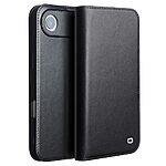 Θήκη iPhone Air - QIALINO - Flip Πορτοφόλι από Αυθεντικό Δέρμα - Μαύρο - Wallet/Stand
