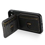 Θήκη iPhone Air - SUTENI H02 - Πλάτη από Συνθετικό Δέρμα (PU) με TPU - Μαύρο - Wallet/Stand - Εικόνα 2