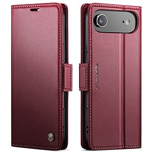 Θήκη iPhone Air - CASEME 023 - Flip Πορτοφόλι από Συνθετικό Δέρμα (PU) με TPU - Κόκκινο - RFID/Wallet/Stand
