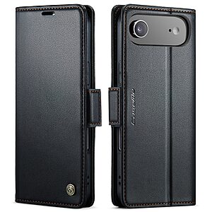Θήκη iPhone Air - CASEME 023 - Flip Πορτοφόλι από Συνθετικό Δέρμα (PU) με TPU - Μαύρο - RFID/Wallet/Stand