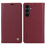 Θήκη Samsung Galaxy S25 5G - YIKATU - Flip Πορτοφόλι από Συνθετικό Δέρμα (PU) - Βαθύ Κόκκινο - Wallet/Stand