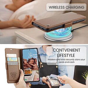 Θήκη Samsung Galaxy S25 FE 5G - CASEME 023 - Flip Πορτοφόλι από Συνθετικό Δέρμα (PU) με TPU - Καφέ - RFID/Wallet/Stand - Εικόνα 2