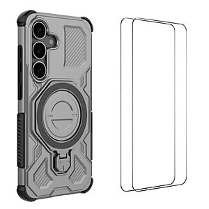 Θήκη Samsung Galaxy S25 FE 5G - WANLONFENG KJ Series - Σκληρή Θήκη PC+TPU - Γκρι - Stand