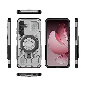 Θήκη Samsung Galaxy S25 FE 5G - WANLONFENG KJ Series - Σκληρή Θήκη PC+TPU - Γκρι - Stand - Εικόνα 2