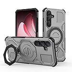 Θήκη Samsung Galaxy S25 FE 5G - WANLONFENG KJ Series - Σκληρή Θήκη PC+TPU - Γκρι - Stand - Εικόνα 3