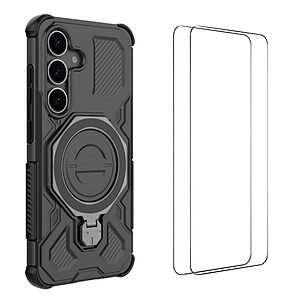 Θήκη Samsung Galaxy S25 FE 5G - WANLONFENG KJ Series - Σκληρή Θήκη PC+TPU - Μαύρο - Stand