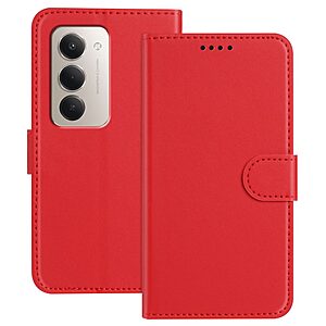 Θήκη Xiaomi Redmi 15 5G (171mm) / 4G (171mm) - OEM - Flip Πορτοφόλι από Συνθετικό Δέρμα (PU) με TPU - Κόκκινο - Stand