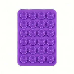 Μωβ σιλικόνη διπλής όψης με 24 βεντουζάκια για ασφαλή στήριξη του κινητού σου - Πρακτική λύση για hands-free χρήση παντού