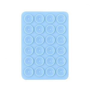 Πρακτική λύση στήριξης με 24 βεντουζάκια σιλικόνης διπλής όψης σε γαλάζιο χρώμα. Ιδανική για ασφαλή τοποθέτηση του κινητού σου σε οποιαδήποτε λεία επιφάνεια.