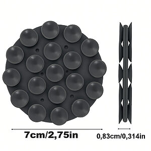 Στρογγυλό διπλής όψης με 19 βεντουζάκια σιλικόνης που προσφέρει ισχυρή πρόσφυξη σε λείες επιφάνειες - Ιδανικό για στήριξη κινητού χωρίς ολίσθηση