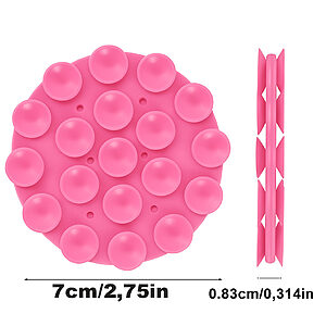 Ροζ βεντουζάκι σιλικόνης 7cm με διπλή όψη και ισχυρή πρόσφυση - Στήριξη κινητού χωρίς γδαρσίματα σε κάθε λεία επιφάνεια για hands-free χρήση