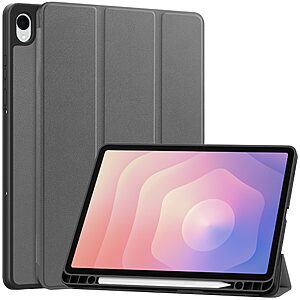 Θήκη Samsung Galaxy Tab S11 - OEM - Flip Θήκη από Συνθετικό Δέρμα (PU) με TPU - Γκρι - Stand