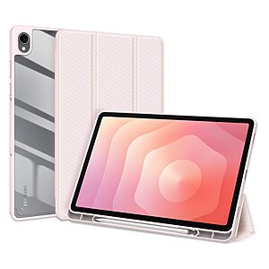 Θήκη Samsung Galaxy Tab S11 - DUX DUCIS TOBY Series - Flip Θήκη από Συνθετικό Δέρμα (PU) με TPU - Ροζ - Auto Sleep/Stand